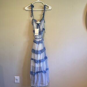 Midi Blue and White Sundress